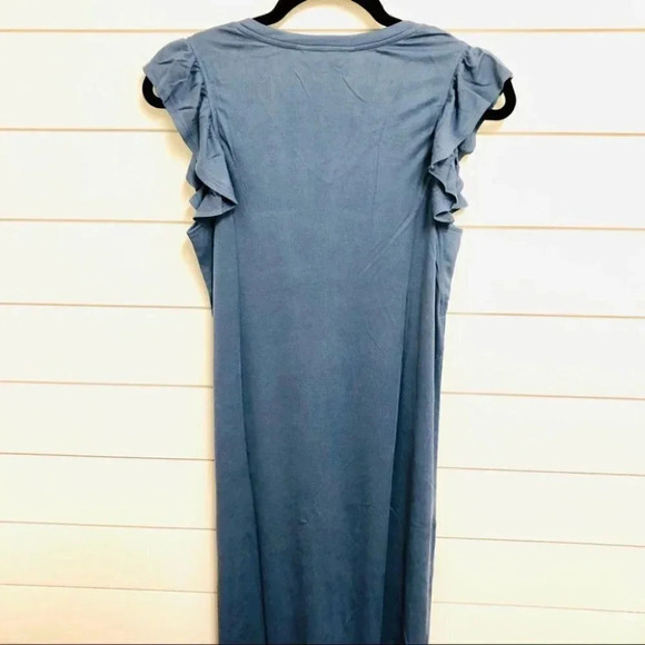 Matilda Jane Far Away Flutter Sleeve Blue-Gray Midi Sheath Dress Size Small NWT - Picture 14 of 16